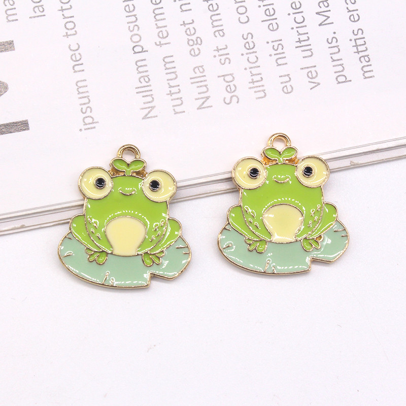 Mix 10kom/pak Slatka emajlirana žaba od legure privjesci Metalni crtani životinjski privjesak za naušnicu Privjesak za ključeve DIY izrada nakita