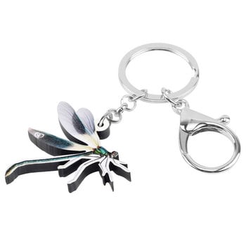 NEWEI Acrylic Cute Dragonfly Keychains Insect Key Ring Χαριτωμένα έντομα ζωικά κοσμήματα για γυναίκες λάτρεις Αξεσουάρ καινοτομίας τσάντας δώρου