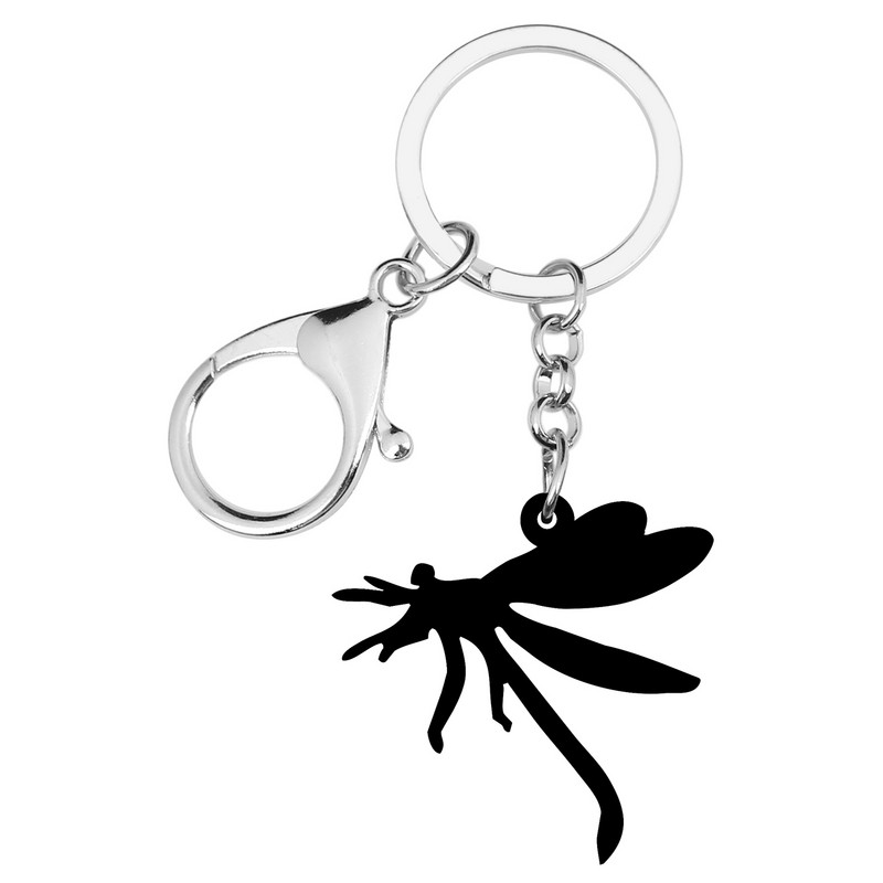 NEWEI Akril Aranyos Szitakötő Kulcstartók Rovar kulcstartó Aranyos rovarállat ékszerek Nőknek Szerető Újdonság Ajándéktáska Kiegészítők