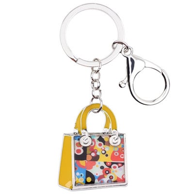 Bonsny Acrilic Încântător Geantă Model Breloc Breloc Inele Bijuterii Noutăți Pentru Femei Fete Cadouri Pandantiv Geanta Mașină Charms Petrecere