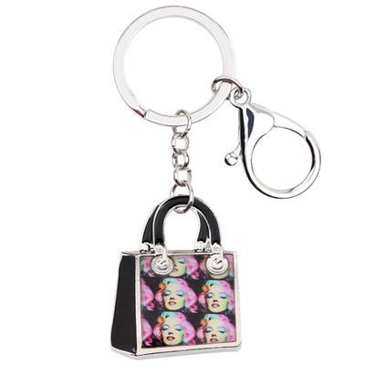 Bonsny Acrilic Încântător Geantă Model Breloc Breloc Inele Bijuterii Noutăți Pentru Femei Fete Cadouri Pandantiv Geanta Mașină Charms Petrecere