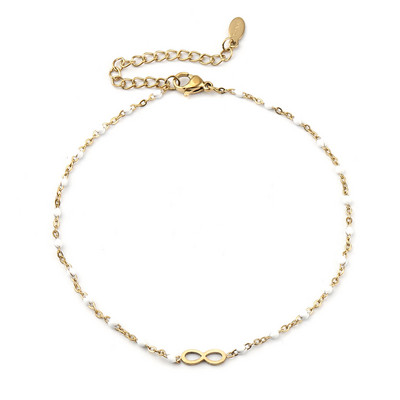 Nouă gleznă din oțel inoxidabil gleznă cu lanț emailat de culoare aurie Cadouri pentru femei Bijuterii finisate 23 cm (9") lungime, 1 bucată