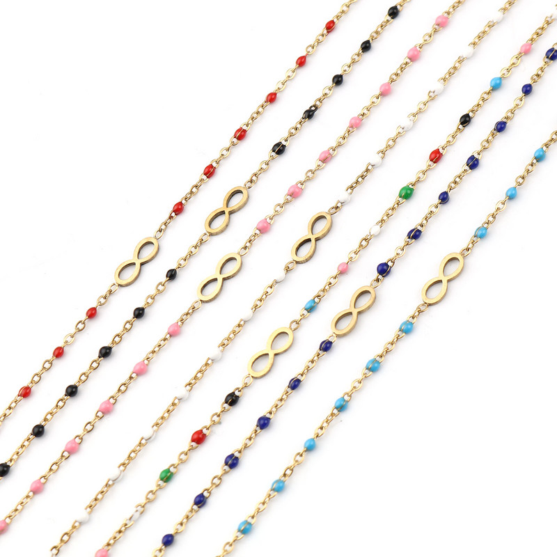 Nouă gleznă din oțel inoxidabil gleznă cu lanț emailat de culoare aurie Cadouri pentru femei Bijuterii finisate 23 cm (9") lungime, 1 bucată