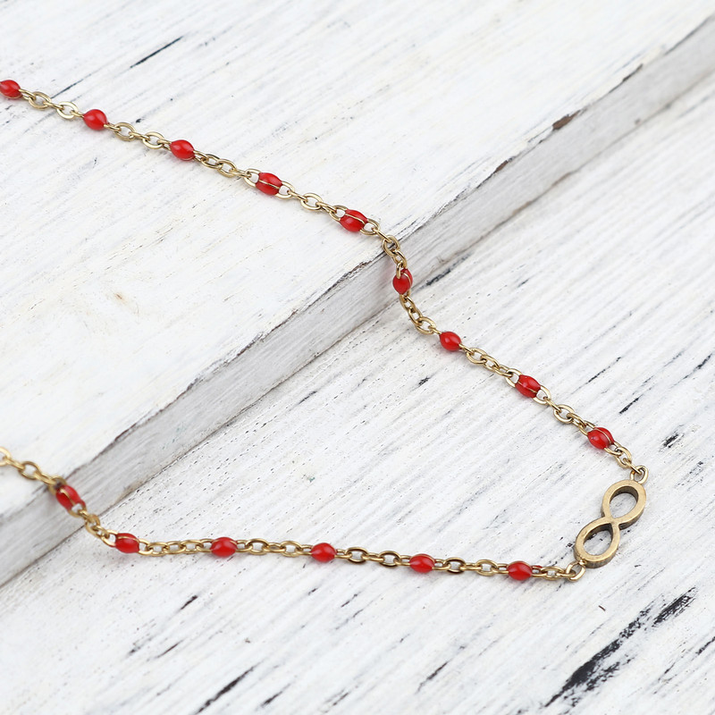 Nouă gleznă din oțel inoxidabil gleznă cu lanț emailat de culoare aurie Cadouri pentru femei Bijuterii finisate 23 cm (9") lungime, 1 bucată