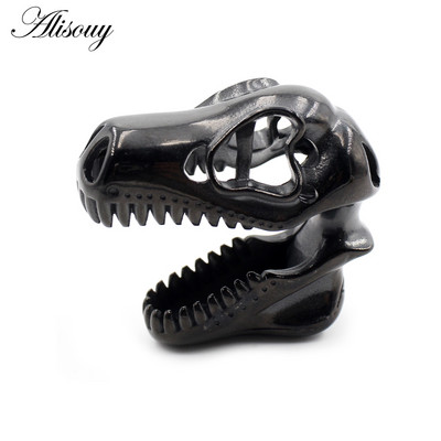 Alisouy 1db 10/16mm-es füldugók alagutak rozsdamentes acél lógó fülbevalók dinoszaurusz koponya fülmérők bővítő piercing testékszerek