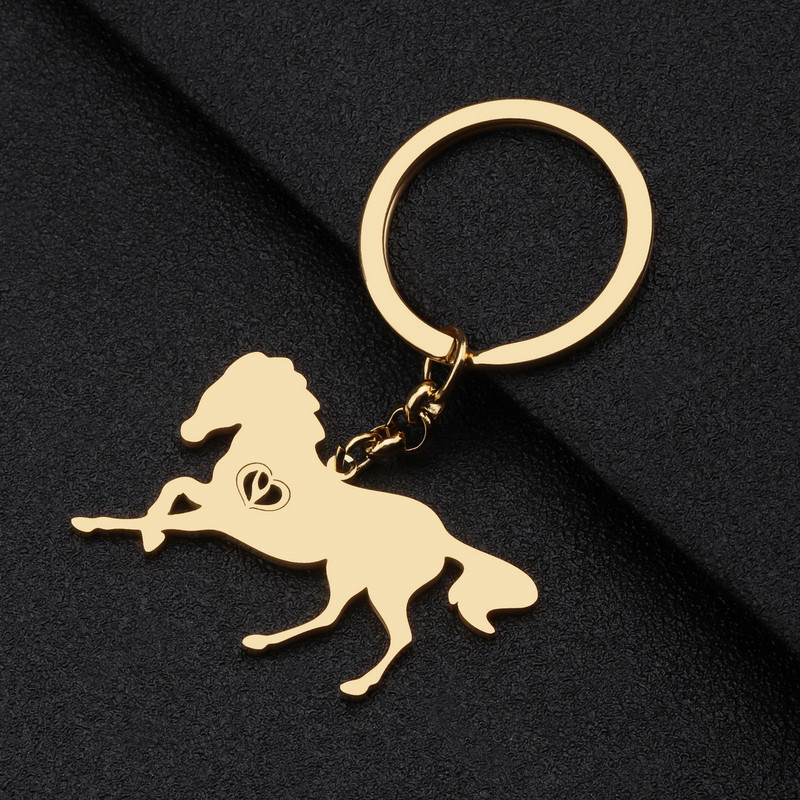 NEWEI Breloc de chei din oțel inoxidabil, placat cu argint, brelocuri de cal, geantă de mână, bijuterii animale, pentru femei, fete, doamne, cadou unic cu farmec