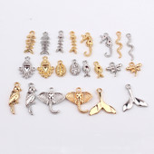 10 buc. Pește mic, pasăre, fulger, șarpe, cercei, brelocuri din aliaj, simplu, brățară, colier, pandantiv, accesoriu de bijuterii