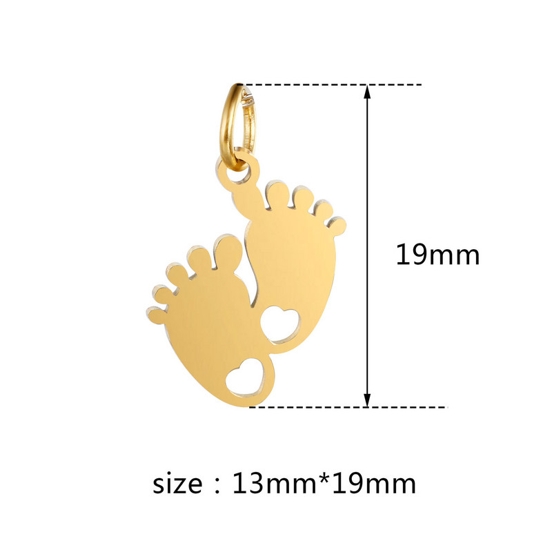 DOOYIO 5 buc/lot 19mm Fashion Fat Foot Pandantiv din oțel inoxidabil Femei DIY Brelocuri Bijuterii Bijuterii Accesorii Colier Brățară