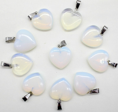 Piatră naturală Opal Agate Cristal 20mm Breloc pandantiv în formă de inimă pentru bricolaj Cercei Coliere Fabricarea de bijuterii decorative 12 buc/lot