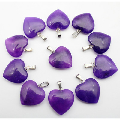 Piatră naturală Opal Agate Cristal 20mm Breloc pandantiv în formă de inimă pentru bricolaj Cercei Coliere Fabricarea de bijuterii decorative 12 buc/lot