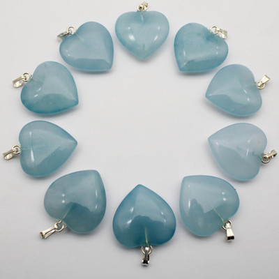 Piatră naturală Opal Agate Cristal 20mm Breloc pandantiv în formă de inimă pentru bricolaj Cercei Coliere Fabricarea de bijuterii decorative 12 buc/lot