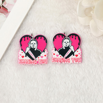 6 bucăți Brelocuri de Halloween Craniu cu degetul mijlociu Bijuterii din acrilic Constatări pentru cercei colier DIY