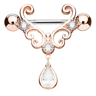 Alisouy 1 kom. Novo 316L srce od nehrđajućeg čelika, žene, djevojke, bradavice, piercing nakit, suza, cirkon, viseći prsten za bradavice, uteg