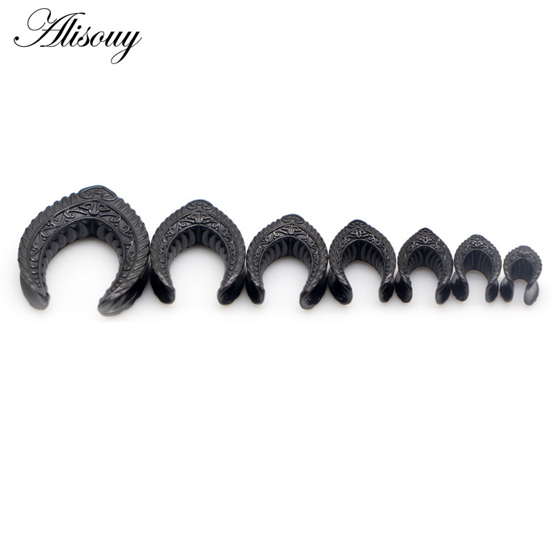Alisouy 2db 8mm-25mm rozsdamentes acél Retro nyereg fülalagút dugó bővítő hordágy mérőeszközök testpiercing ékszer fülbevaló ajándék