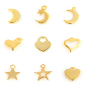 20 buc/lot pandantive cu farmecul inimii din oțel inoxidabil pandantiv cu stea și lună, pentru bricolaj, cercei, colier, bijuterii, accesorii