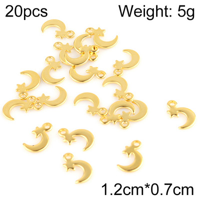 20 buc/lot pandantive cu farmecul inimii din oțel inoxidabil pandantiv cu stea și lună, pentru bricolaj, cercei, colier, bijuterii, accesorii