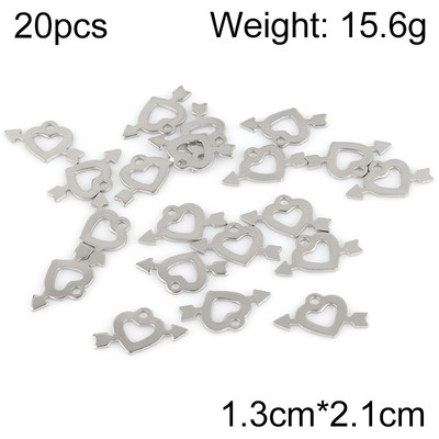 20 buc/lot pandantive cu farmecul inimii din oțel inoxidabil pandantiv cu stea și lună, pentru bricolaj, cercei, colier, bijuterii, accesorii