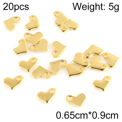 20 buc/lot pandantive cu farmecul inimii din oțel inoxidabil pandantiv cu stea și lună, pentru bricolaj, cercei, colier, bijuterii, accesorii