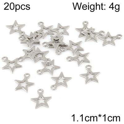 20 buc/lot pandantive cu farmecul inimii din oțel inoxidabil pandantiv cu stea și lună, pentru bricolaj, cercei, colier, bijuterii, accesorii