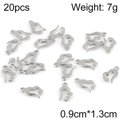 20 buc/lot pandantive cu farmecul inimii din oțel inoxidabil pandantiv cu stea și lună, pentru bricolaj, cercei, colier, bijuterii, accesorii