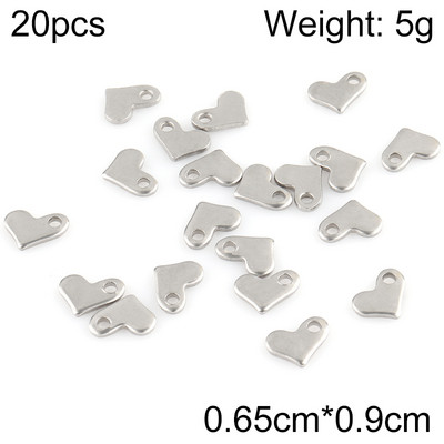 20 buc/lot pandantive cu farmecul inimii din oțel inoxidabil pandantiv cu stea și lună, pentru bricolaj, cercei, colier, bijuterii, accesorii