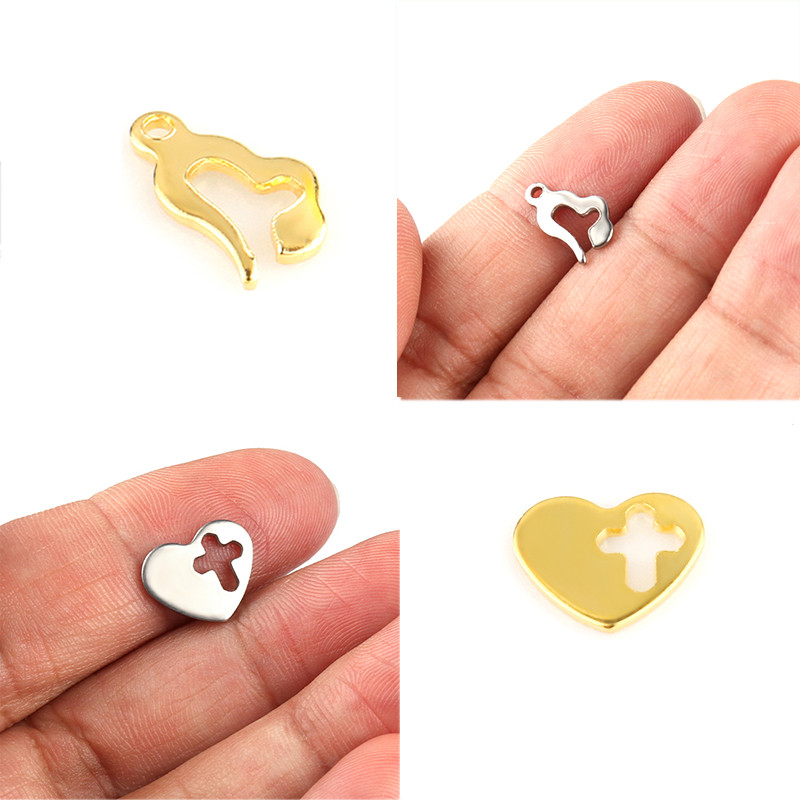 20 buc/lot pandantive cu farmecul inimii din oțel inoxidabil pandantiv cu stea și lună, pentru bricolaj, cercei, colier, bijuterii, accesorii