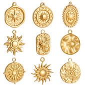 3 buc/lot din oțel inoxidabil turnat Sunburst Sun Moon Star Charms Pandantiv pentru DIY Colier Brățară Cercei Accesorii de bijuterii