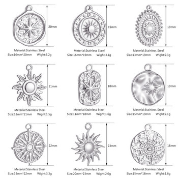 3 τμχ/Παρτίδα από ανοξείδωτο ατσάλι χύτευση Sunburst Sun Moon Star Charms Κρεμαστό για DIY κολιέ βραχιόλι Σκουλαρίκια Αξεσουάρ κοσμημάτων