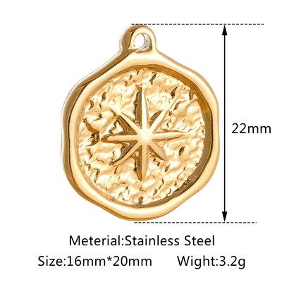 3 buc/lot din oțel inoxidabil turnat Sunburst Sun Moon Star Charms Pandantiv pentru DIY Colier Brățară Cercei Accesorii de bijuterii