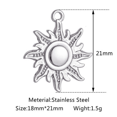 3 buc/lot din oțel inoxidabil turnat Sunburst Sun Moon Star Charms Pandantiv pentru DIY Colier Brățară Cercei Accesorii de bijuterii