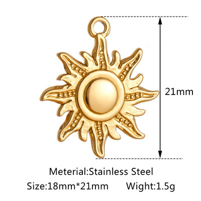 3 buc/lot din oțel inoxidabil turnat Sunburst Sun Moon Star Charms Pandantiv pentru DIY Colier Brățară Cercei Accesorii de bijuterii