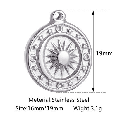 3 buc/lot din oțel inoxidabil turnat Sunburst Sun Moon Star Charms Pandantiv pentru DIY Colier Brățară Cercei Accesorii de bijuterii