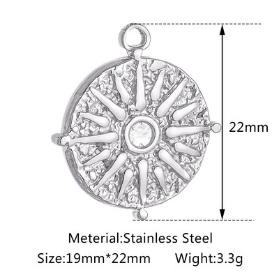 3 buc/lot din oțel inoxidabil turnat Sunburst Sun Moon Star Charms Pandantiv pentru DIY Colier Brățară Cercei Accesorii de bijuterii