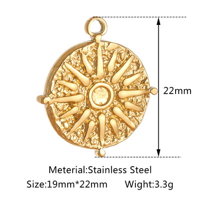 3 buc/lot din oțel inoxidabil turnat Sunburst Sun Moon Star Charms Pandantiv pentru DIY Colier Brățară Cercei Accesorii de bijuterii