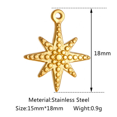 3 buc/lot din oțel inoxidabil turnat Sunburst Sun Moon Star Charms Pandantiv pentru DIY Colier Brățară Cercei Accesorii de bijuterii