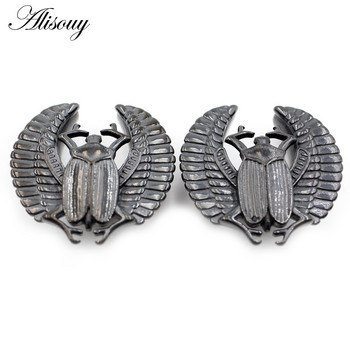 Alisouy 1PC 8-25 mm бръмбари от неръждаема стомана Wings Седло Ухо Тунел Plug Expander Stretcher Gauges Обеци Пиърсинг Бижута за тяло