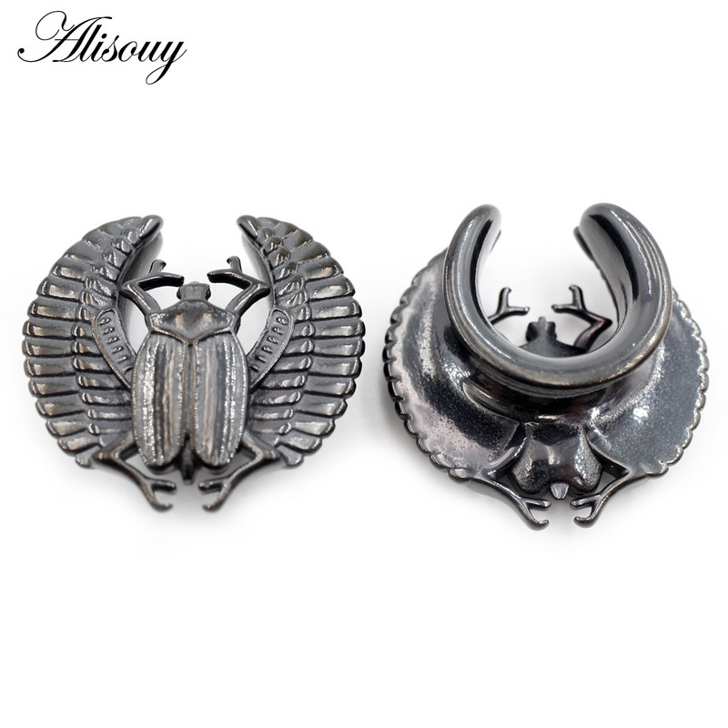 Alisouy 1PC 8-25mm Oțel inoxidabil Gândaci Aripi șa ureche tunel mufă expansor targă calibre cercei piercing bijuterii pentru corp