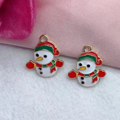 10 buc. Serii de Crăciun colorate, amestecate, smalțuri, pandantiv mic, Cadouri de Crăciun, pentru realizarea de bijuterii manuală