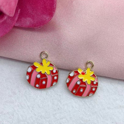 10 buc. Serii de Crăciun colorate, amestecate, smalțuri, pandantiv mic, Cadouri de Crăciun, pentru realizarea de bijuterii manuală