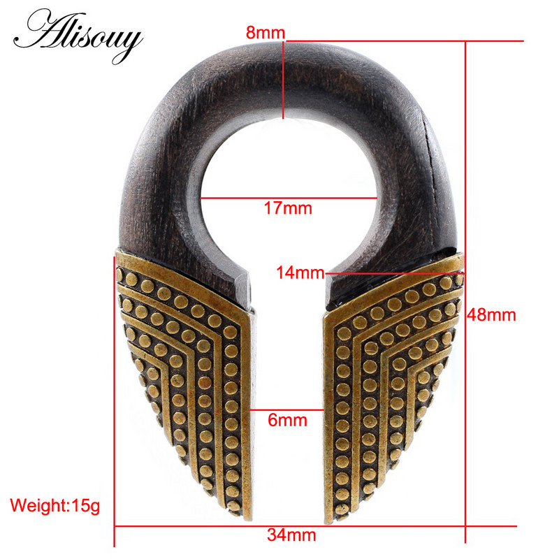 Alisouy, 1 buc, turnare, din aliaj de lemn, cheie goală, greutăți rotunde pentru ureche