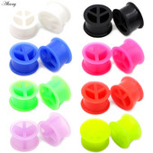 Alisouy 2 buc. dopuri flexibile pentru urechi din silicon Peace și tuneluri Kit de măsurare a urechilor cu dublu evazat, piercing, bijuterii pentru corp, întinderea urechilor