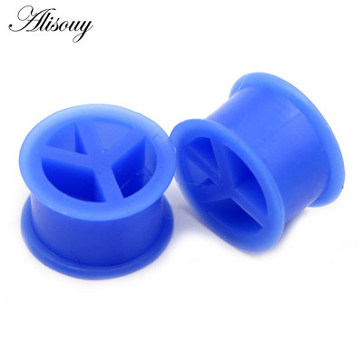 Alisouy 2 buc. dopuri flexibile pentru urechi din silicon Peace și tuneluri Kit de măsurare a urechilor cu dublu evazat, piercing, bijuterii pentru corp, întinderea urechilor