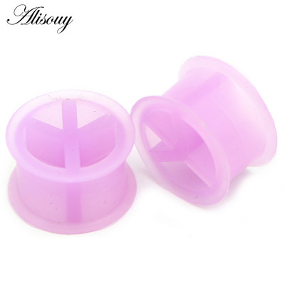 Alisouy 2 buc. dopuri flexibile pentru urechi din silicon Peace și tuneluri Kit de măsurare a urechilor cu dublu evazat, piercing, bijuterii pentru corp, întinderea urechilor