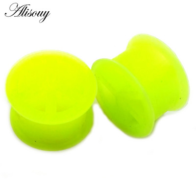 Alisouy 2 buc. dopuri flexibile pentru urechi din silicon Peace și tuneluri Kit de măsurare a urechilor cu dublu evazat, piercing, bijuterii pentru corp, întinderea urechilor