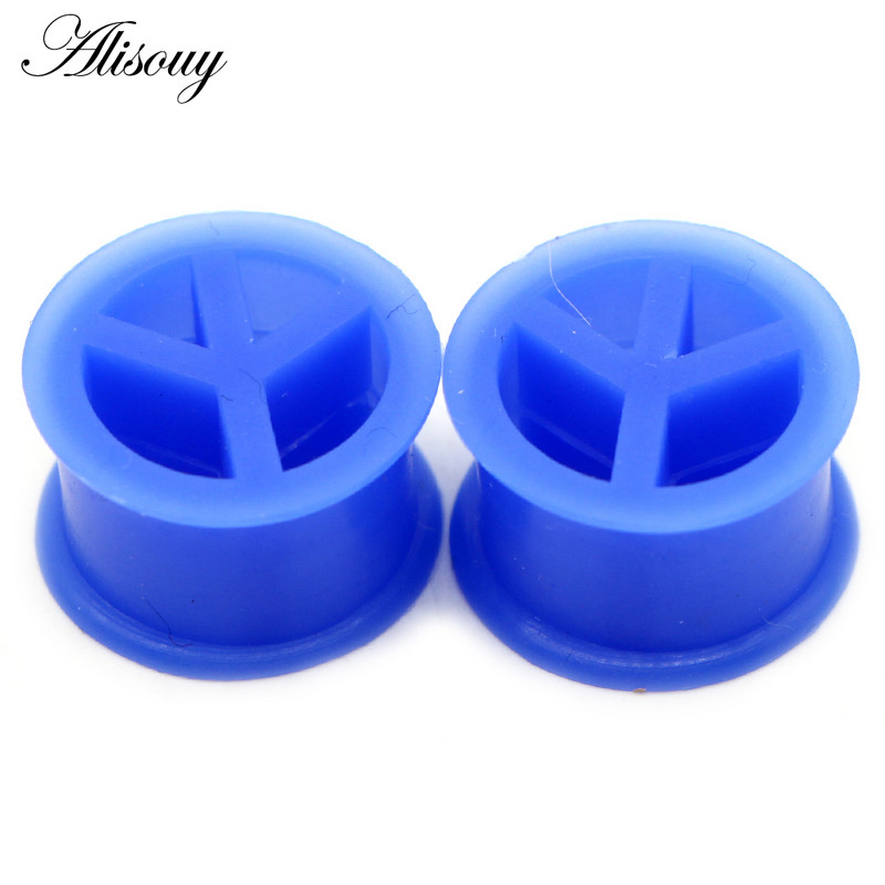 Alisouy 2 buc. dopuri flexibile pentru urechi din silicon Peace și tuneluri Kit de măsurare a urechilor cu dublu evazat, piercing, bijuterii pentru corp, întinderea urechilor