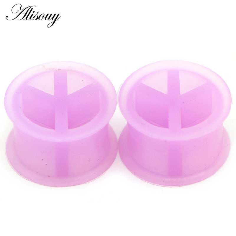 Alisouy 2 buc. dopuri flexibile pentru urechi din silicon Peace și tuneluri Kit de măsurare a urechilor cu dublu evazat, piercing, bijuterii pentru corp, întinderea urechilor