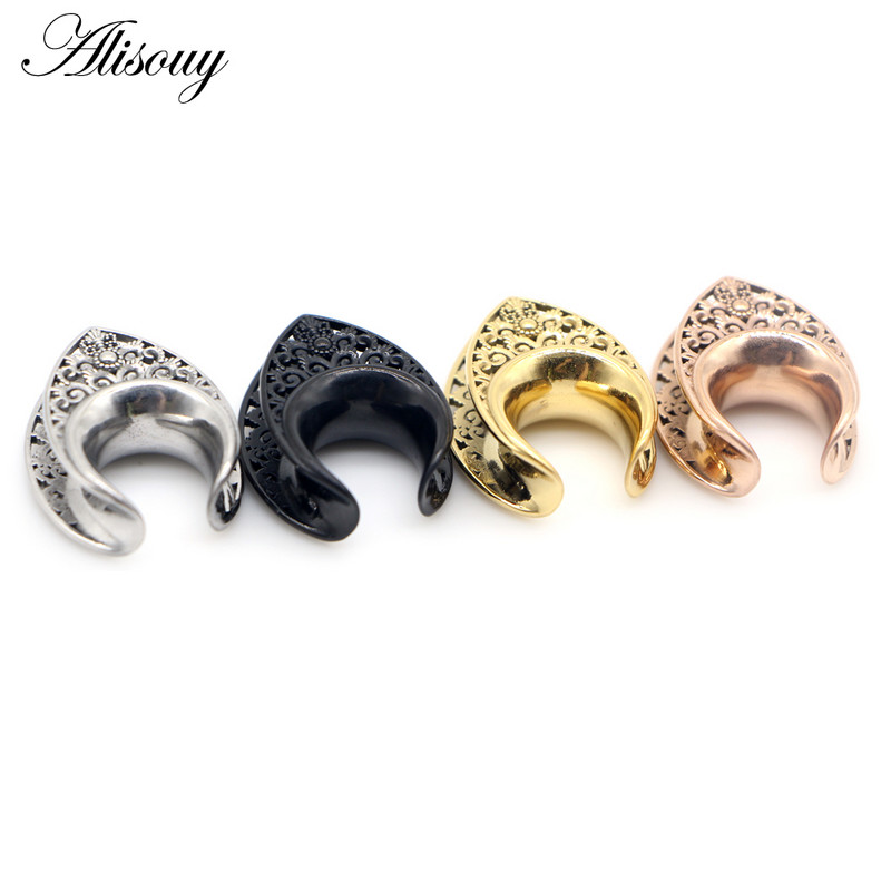 Alisouy 2 bucăți de 8 mm-30 mm picătură de apă, dopuri de urechi din oțel inoxidabil, tuneluri de expansiune, calibre pentru urechi, piercing pentru ureche, bijuterii pentru corp