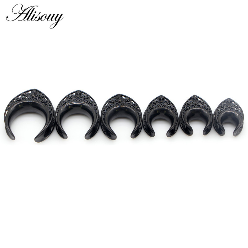 Alisouy 2 bucăți de 8 mm-30 mm picătură de apă, dopuri de urechi din oțel inoxidabil, tuneluri de expansiune, calibre pentru urechi, piercing pentru ureche, bijuterii pentru corp