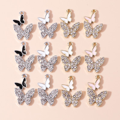 10db Brilliant Clear Crystal Butterfly Charms Pillangó medálok barkács ékszerek készítéséhez kiváló minőségű varázslatok kiegészítők csecsebecse