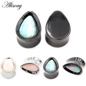 Alisouy 1vnt 8-25mm nerūdijančio plieno vandens lašas apvalkalas ausų tuneliai kištukai plėstuvai neštuvai matuokliai auskarai auskarai kūno papuošalai